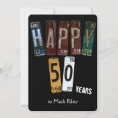 50. Geburtstagsparty-Teller Einladung (Vorderseite)