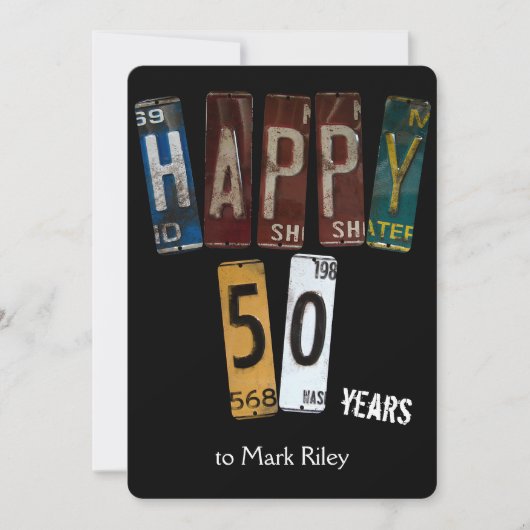 50. Geburtstagsparty-Teller Einladung (Vorderseite)