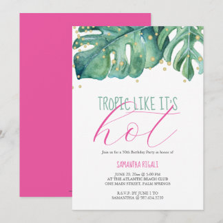 50. Geburtstagsparty Tropical Thema Einladung