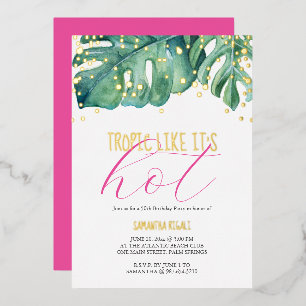 50. Geburtstagsparty Tropical Thema Folieneinladung