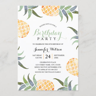 50. Geburtstagsparty Tropischer Ananas Einladung