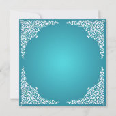 50. Geburtstagsparty Vintagen Wirbel Türkis Einladung (Rückseite)