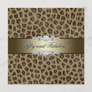 50. Geburtstagsparty von Gold Leopard Einladung