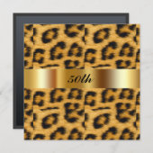 50. Geburtstagsparty von Leopard Einladung (Vorne/Hinten)