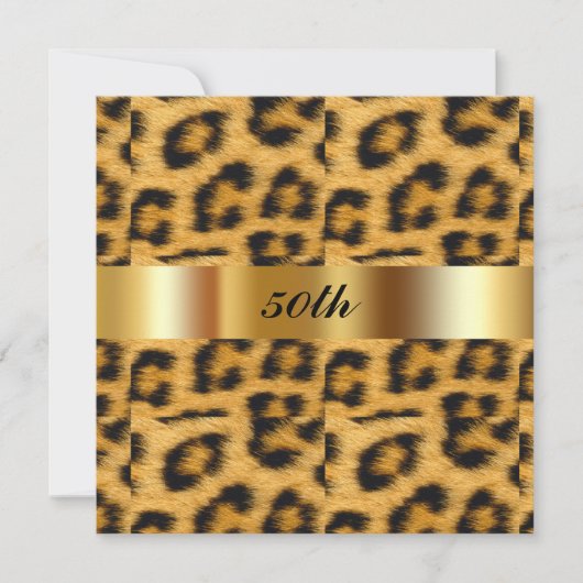 50. Geburtstagsparty von Leopard Einladung (Vorderseite)