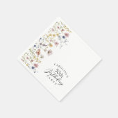 50. Geburtstagsparty Wildblumen Aquarellblume Serviette (Ecke)