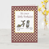 50. Geburtstagsschuhe Karte (Gelbe Blume)