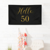 50. Geburtstagsschwarz-Gold-Geburtstagsparty Banner (Insitu)
