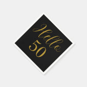 50. Geburtstagsschwarz-Gold-Geburtstagsparty Serviette (Ecke)