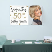 50. Geburtstagsstars Foto Gold Party Banner (Messeveranstaltung)