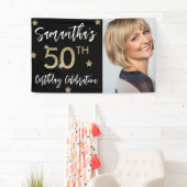 50. Geburtstagsstars Foto Gold Party Banner (Insitu)