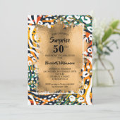 50. Geburtstagstierdruck Einladung (Stehend Vorderseite)