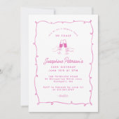 50. Geburtstagsüberraschung Party Whimsical Doodle Einladung (Vorderseite)