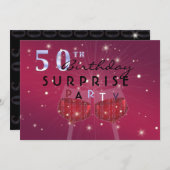 50. Geburtstagsüberraschungs-Party Einladung (Vorne/Hinten)