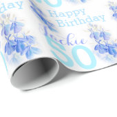50. genannte Geschenkverpackung Geburtstag Lobelia Geschenkpapier (Rolleneckpunkt)
