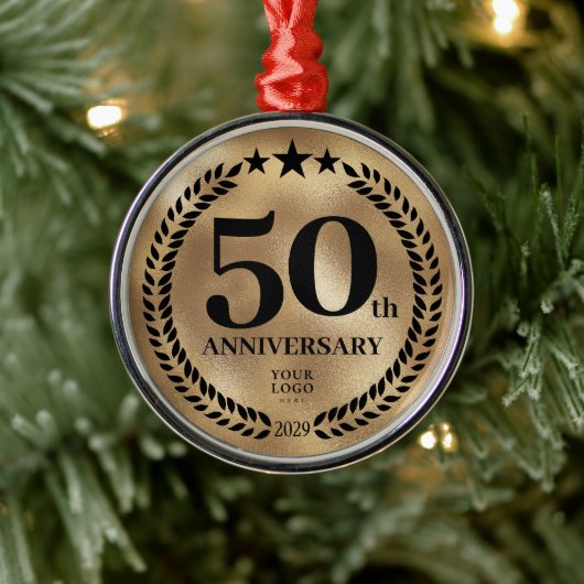50. Geschäftsjahr Gold Weihnachten Ornament Aus Metall (Baum)