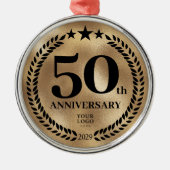 50. Geschäftsjahr Gold Weihnachten Ornament Aus Metall (Vorne)