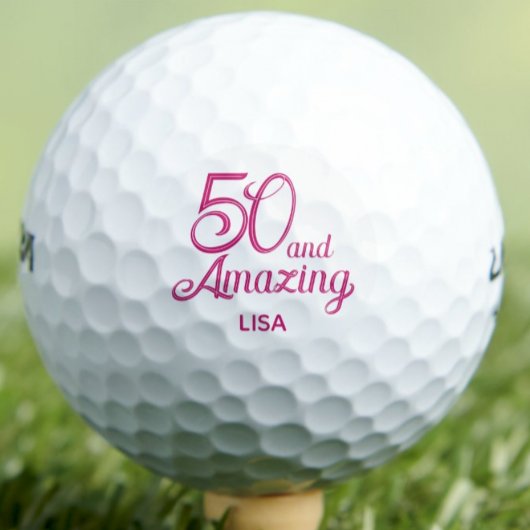 50. Geschenk für Arbeitskollegen Pink Script Moder Golfball