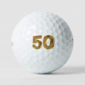 50 gestrichene Gold-Zahlen Golfball (Vorderseite)