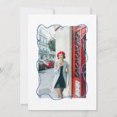 50. Gezeichnet Champagner Fünfzig Foto Geburtstag Einladung (Rückseite)