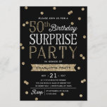 50. Glitzer Confetti Überraschung Party Einladung<br><div class="desc">Diese schicke und stilvolle 50. Geburtstag Überraschung Party Einladung bietet eine elegante Rose Gold Glitzer Konfetti Thema mit modernen Typografie. Passen Sie die Hintergrundfarbe an, um dem Thema Ihres Events zu entsprechen. Wählen Sie für eine noch unvergesslichere Einladung eine die Form, ein strukturiertes Papier oder ein doppeltes dickes Papier aus....</div>