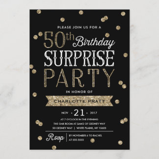 50. Glitzer Confetti Überraschung Party Einladung