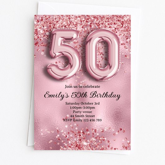 50. Glitzer-Geburtstag Einladung
