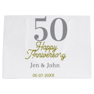 50. glücklicher Jahrestag Name Datum Silber Gold D Große Geschenktüte