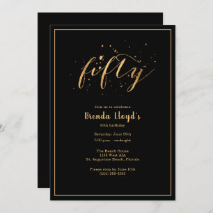50. Gold 50. Geburtstagsparty Einladung