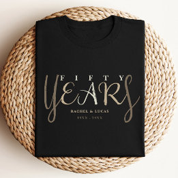 50. Gold Black Wedding Anniversary-Geschenk T-Shirt
