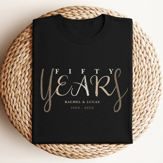50. Gold Black Wedding Anniversary-Geschenk T-Shirt