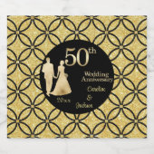 50. Gold Couple Wedding Anniversary Glitzer Bierflaschenetikett (Einzelnes Label)