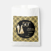 50. Gold Couple Wedding Anniversary Glitzer Geschenktütchen (Vorderseite)