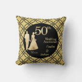 50. Gold Couple Wedding Anniversary Glitzer Kissen (Vorderseite)