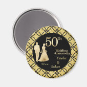 50. Gold Couple Wedding Anniversary Glitzer Magnet (Vorderseite/Rückseite)