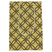 50. Gold Couple Wedding Anniversary Glitzer Mittlere Geschenktüte (Rückseite)