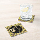50. Gold Couple Wedding Anniversary Glitzer Rechteckiger Pappuntersetzer (Vor Ort)