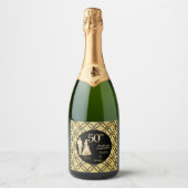50. Gold Couple Wedding Anniversary Glitzer Schaumweinetikett (Vorderseite)