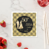 50. Gold Couple Wedding Anniversary Glitzer Serviette (Beispiel)