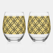 50. Gold Couple Wedding Anniversary Glitzer Weinglas Ohne Stiel (Rückseite)