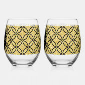 50. Gold Couple Wedding Anniversary Glitzer Weinglas Ohne Stiel (Links)