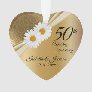50. 🌼 Gold Daisy Wedding Jubiläum Ornament