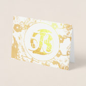 50. Gold Foil Wedding Floral Blank Card Folienkarte (Vorderseite)