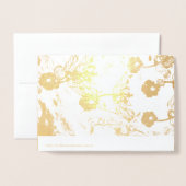 50. Gold Foil Wedding Floral Blank Card Folienkarte (Rückseite mit Umschlag)