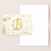 50. Gold Foil Wedding Floral Blank Card Folienkarte (Anzeige)