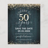 50. Gold Geburtstag Save the Date Einladung (Vorderseite)