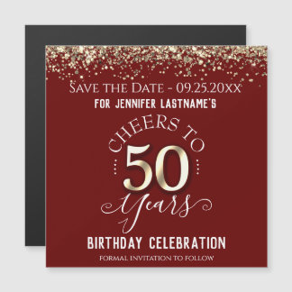50. Gold Geburtstag Speichern Sie das Date Magnet