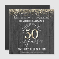 50. Gold Geburtstag Speichern Sie das Date Magnet