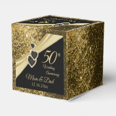 50. Gold Glitzer Jubiläum Geschenkschachtel (Rückseite)