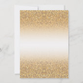 50. Gold Glitzer Rahmen Blumenzwiebeln Einladung (Rückseite)